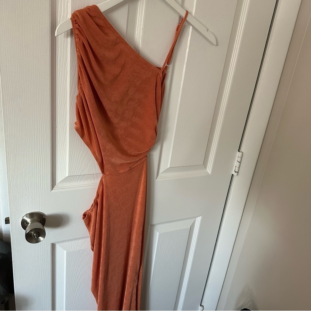One-Shoulder Orange Dress